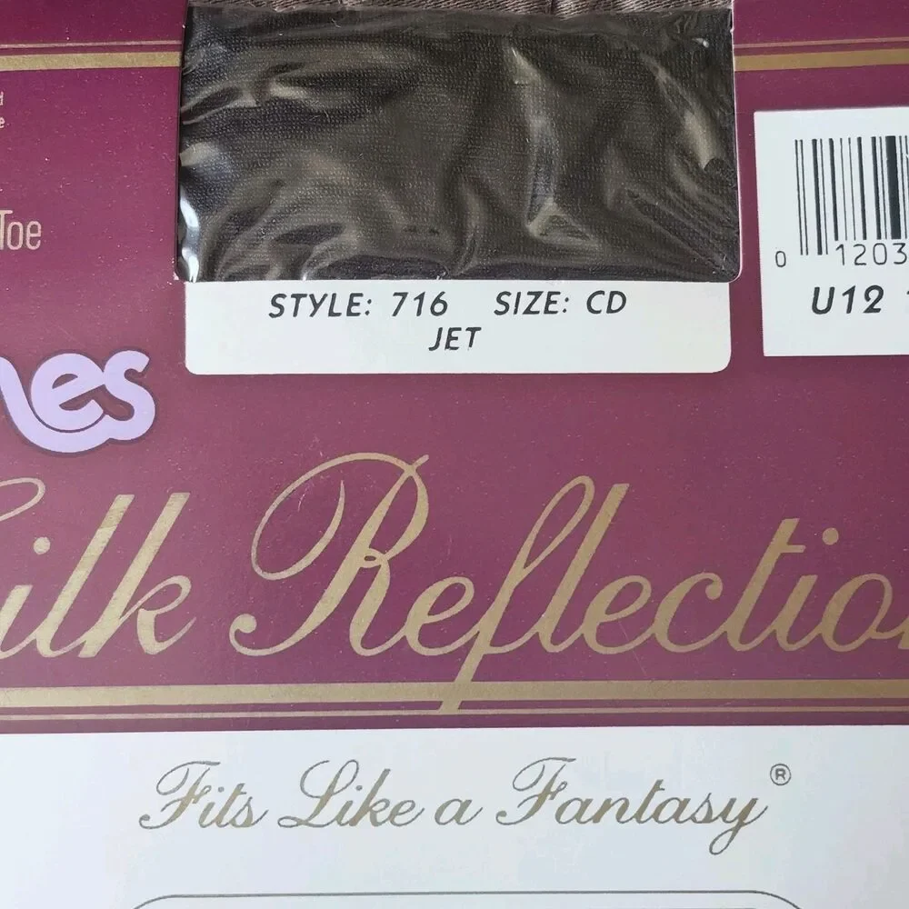 Vtg. Hanes Silk Reflections Pantyhose Silky Sheer Style 716 Reinforced Toe Sz CD